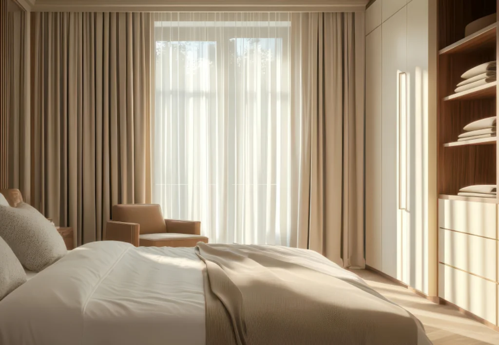 blockout-sheer-curtains-bedroom-eight-mile-plains-1 — Curtains Double Curtains Blockout and Sheer Curtains — products