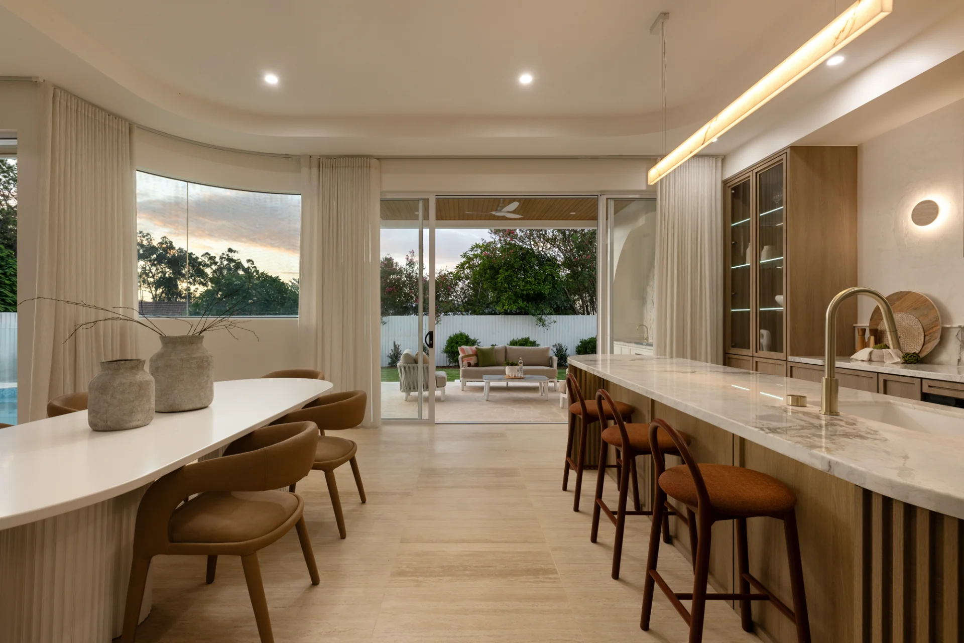 motorized-sfold-sheer-dining-curtains-camp-hill-1 — Curtains Sfold sheer curtains Motorized Curved curtains — dining — curtains
