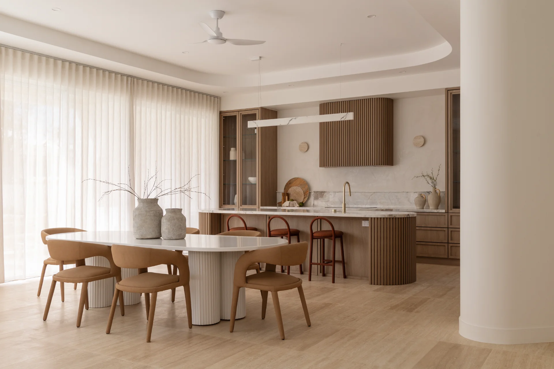 motorised-sfold-curtain-camp-hill-dining-kitchen-1 — Curtains Motorized curtain  motorized curtain track — dining — curtains