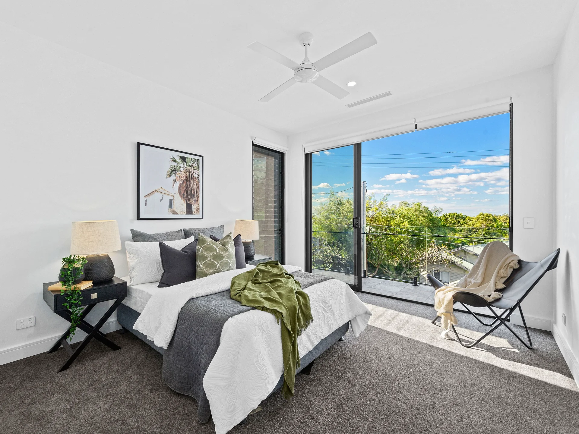 motorized-blockout-roller-blinds-bedroom-1 — Roller Blinds Motorized roller motorized blockout roller blinds — bedroom — roller-blinds