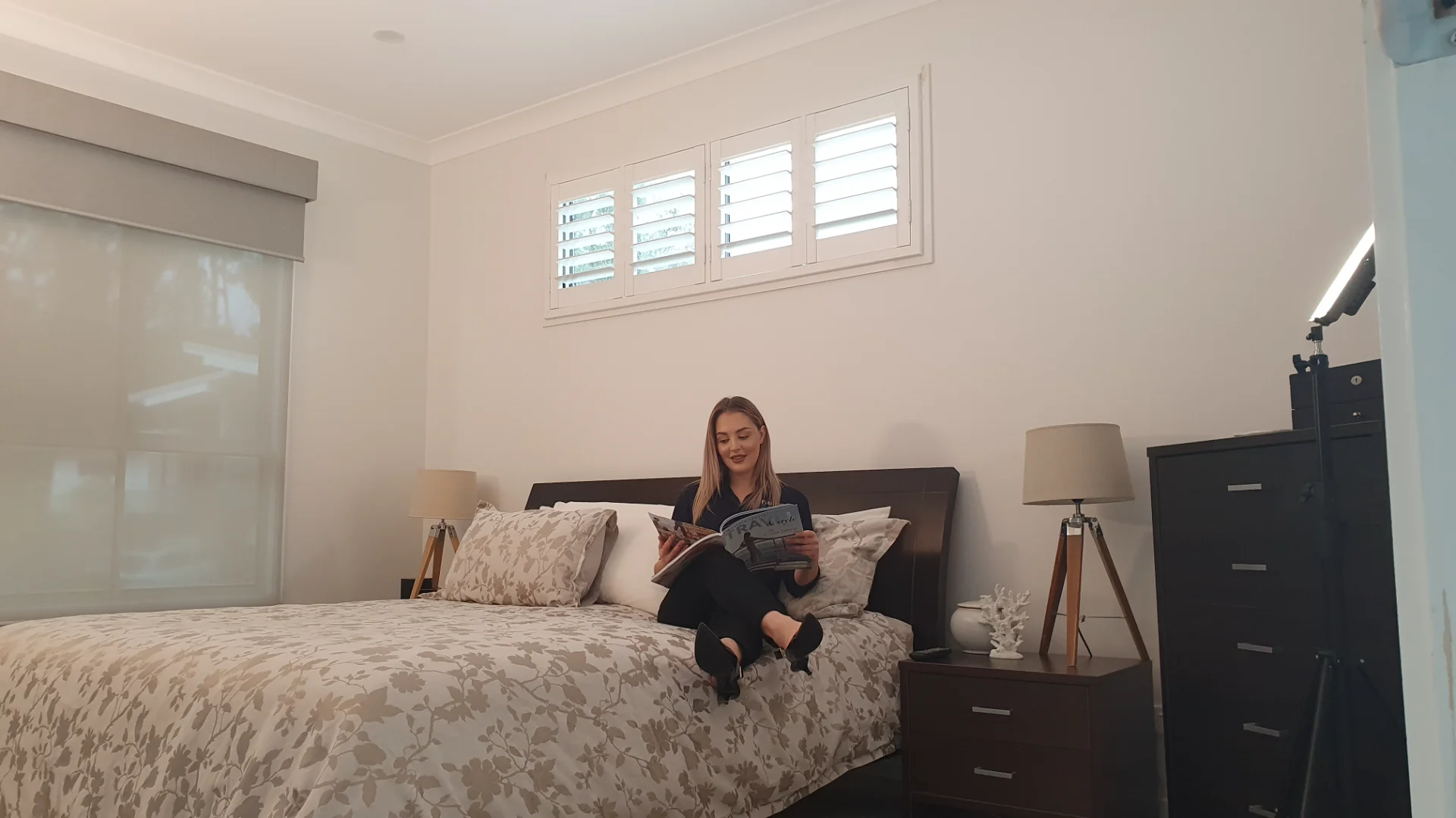 motorized-double-blinds-shutters-bedroom-brisbane-1 — Roller Blinds motorized double blinds double blinds with pelmet — bedroom — roller-blinds