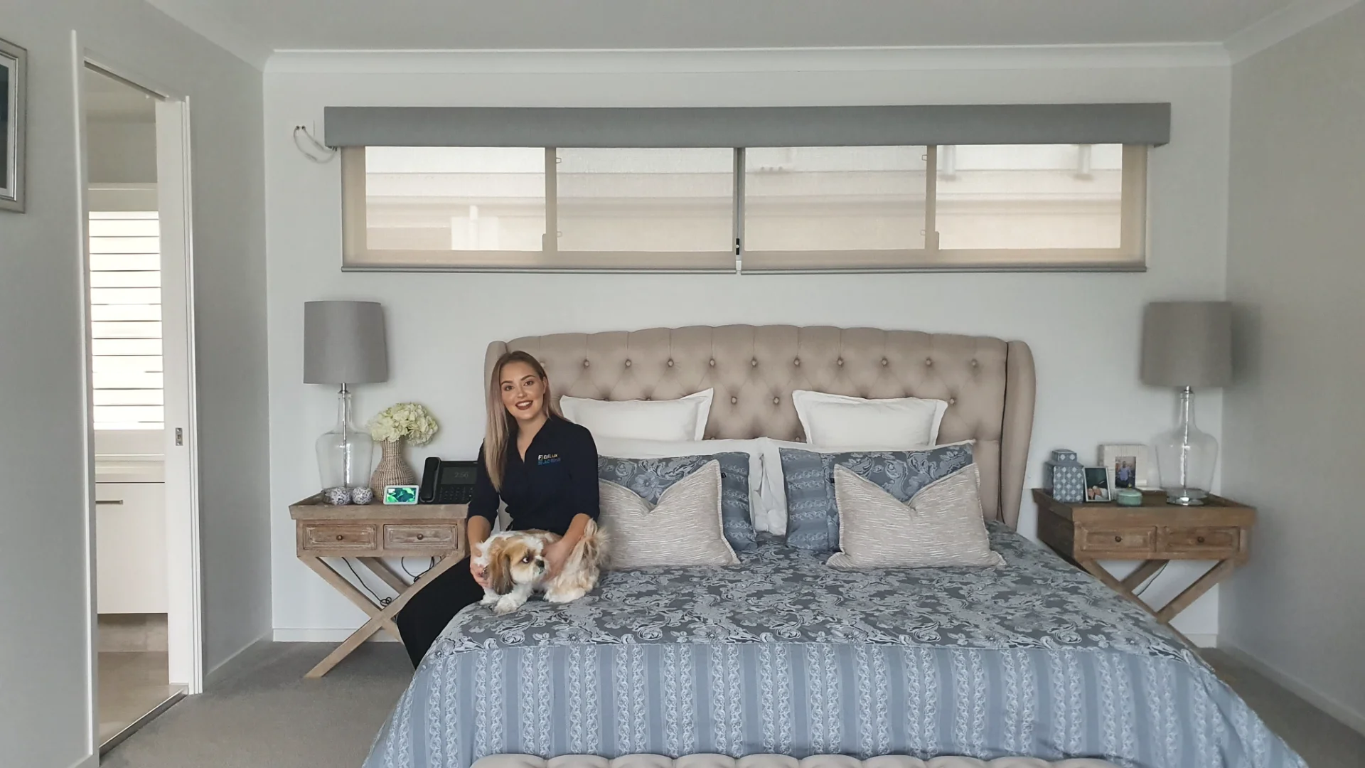 motorized-double-roller-blinds-brisbane-1 — Roller Blinds motorized double blinds double blinds with pelmet — bedroom — roller-blinds