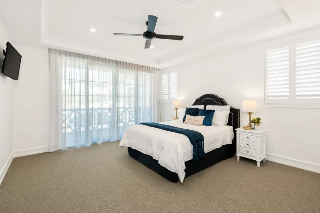 bedroom-hinged-shutter-sheer-curtain-camp-hill-1 — Shutter Hinged L-DR — bedroom — shutters