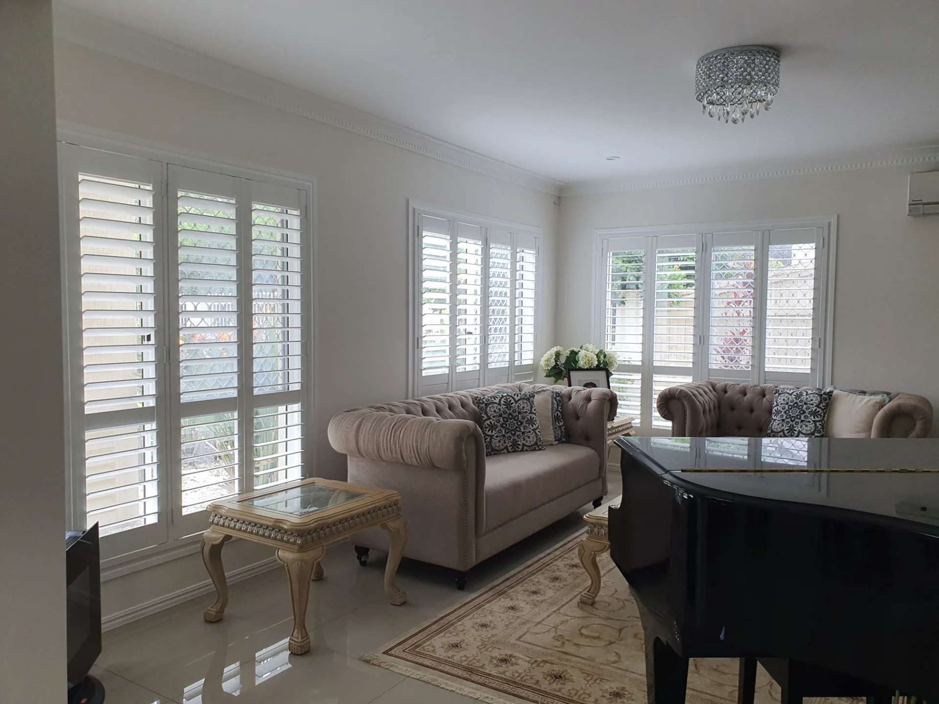 brisbane-hinged-shutters-living-room-1 — Shutter Hinged multi windows — living — shutters