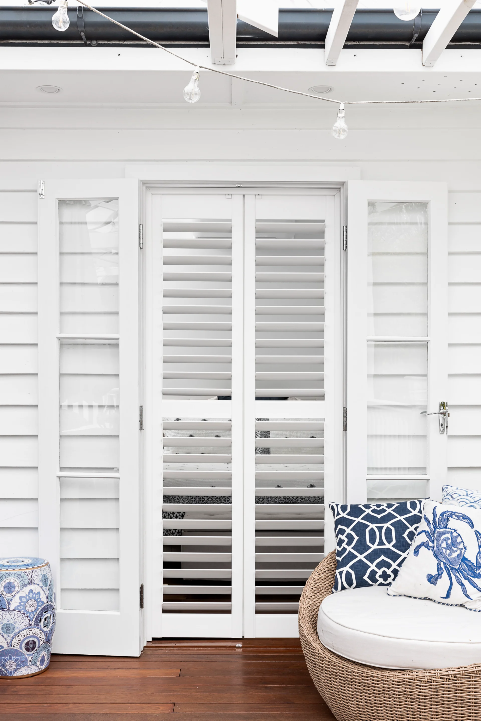 frameless-hinged-bedroom-shutters-french-door-1 — Shutter Hinged frameless shutters — bedroom — shutters