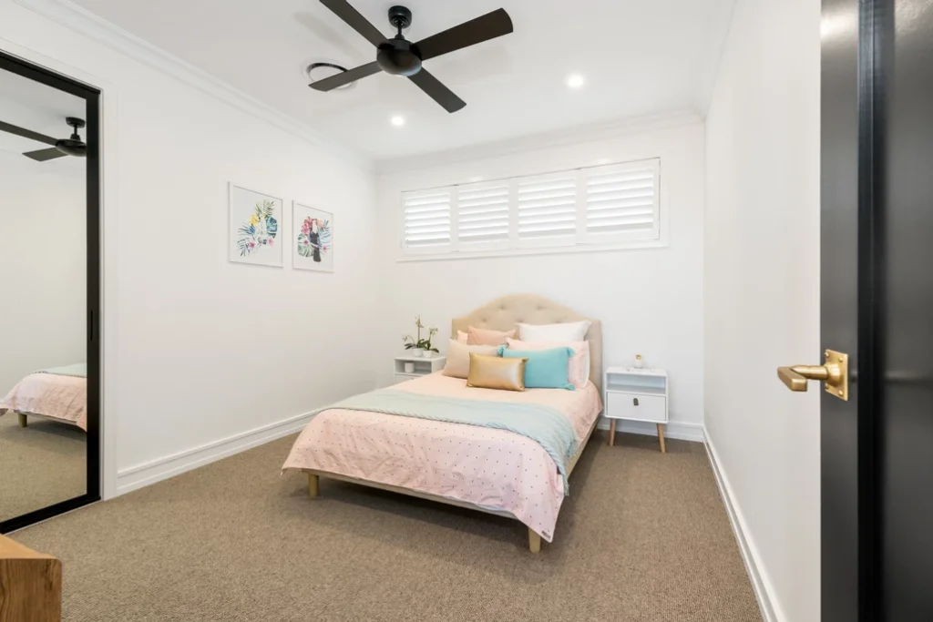 frameless-pivot-hinged-shutters-bedroom-Camp-Hill-1 — Shutter Hinged Frameless shutters — bedroom — shutters