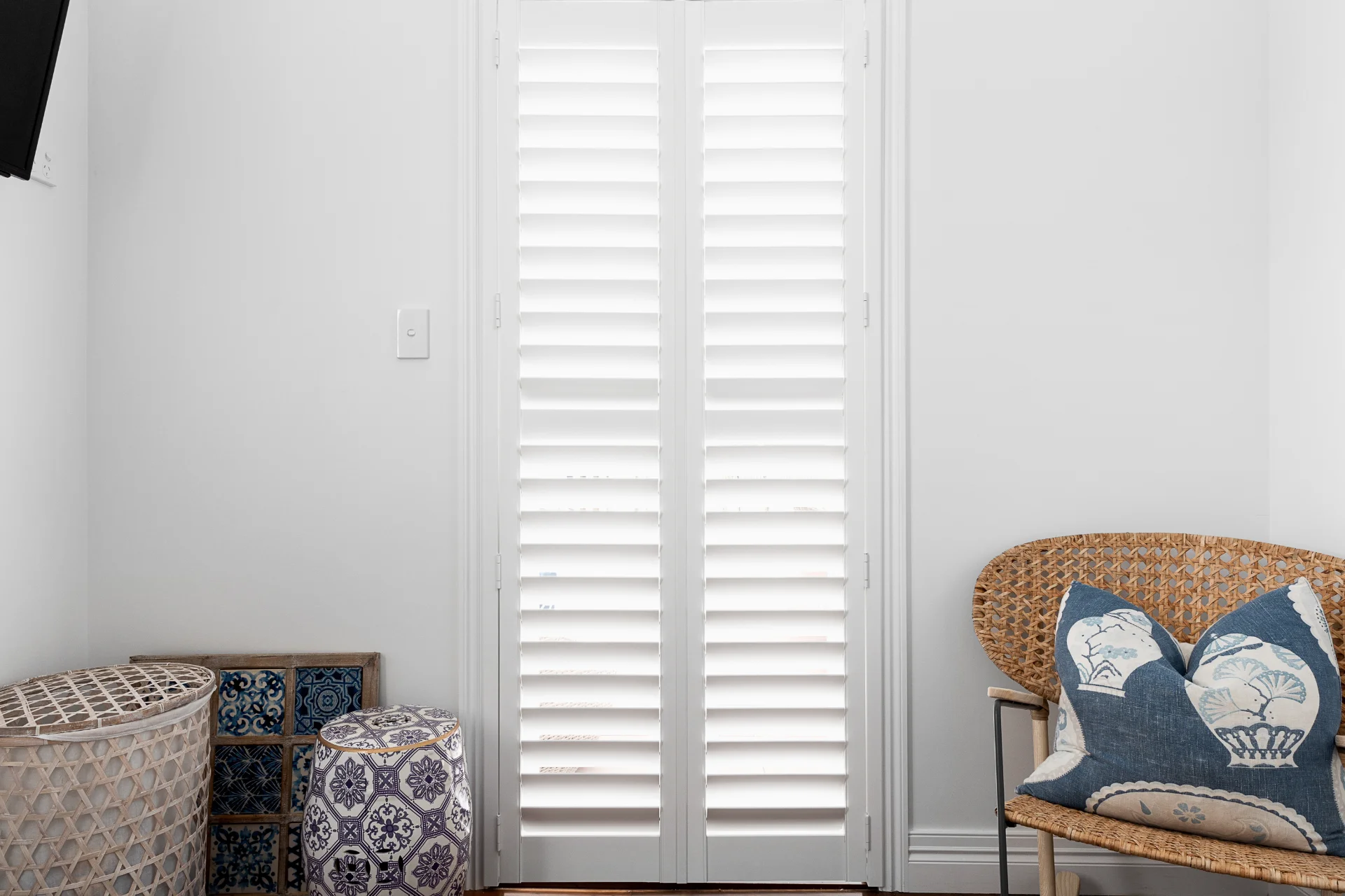 french-door-bedroom-hinged-shutters-Morningside-1 — Shutter Hinged frameless shutters — bedroom — shutters